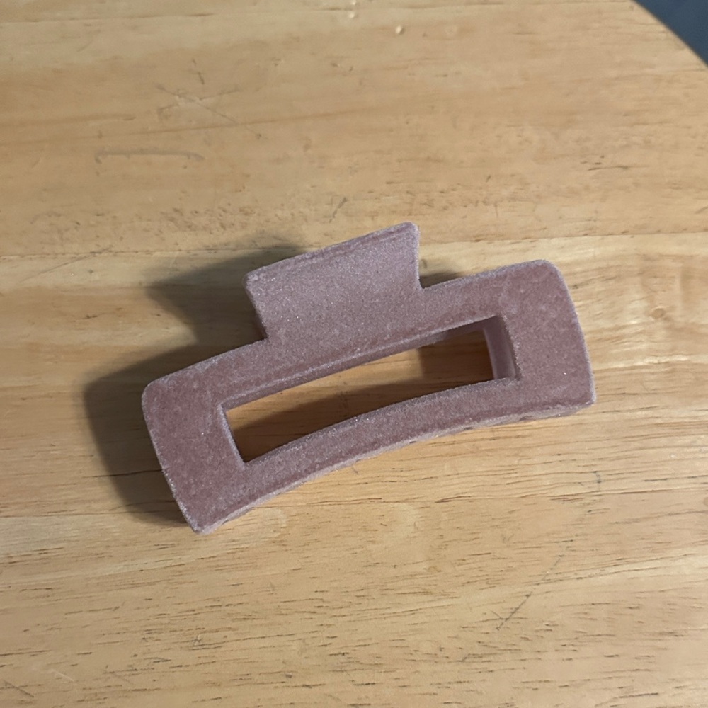 Velvet Pink Hair Claw Clip